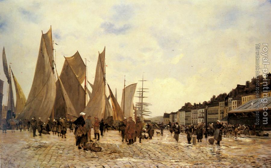 Hippolyte Camille Delpy : The Docks at Dieppe